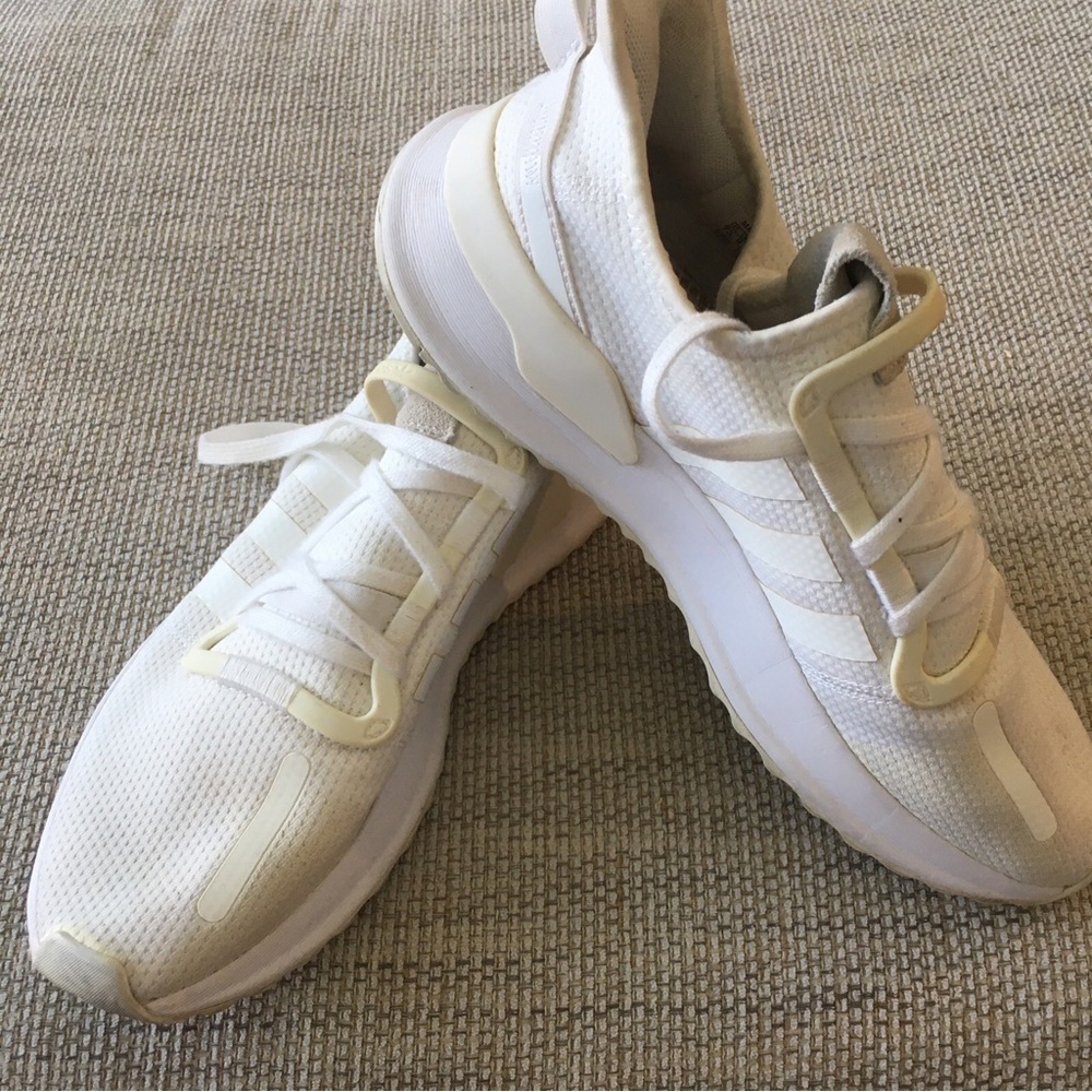 ADIDASWhite and Cream Athletic Sneakers 9.5